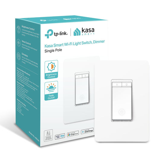 Kasa Smart Dimmer Switch HS220 – Single Pole, Requires Neutral Wire, 2.4GHz Wi-Fi, Works with Alexa & Google Home, UL Certified, No Hub Required (1-Pack)