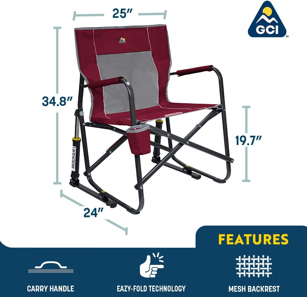 GCI OUTDOOR Freestyle Rocker – Portable Outdoor Rocking Chair with Built-in Beverage Holder for Ultimate Comfort