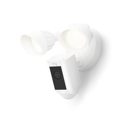 Ring Floodlight Cam Wired Plus – 1080p HD Video with Motion Activation, White (2021 Release)