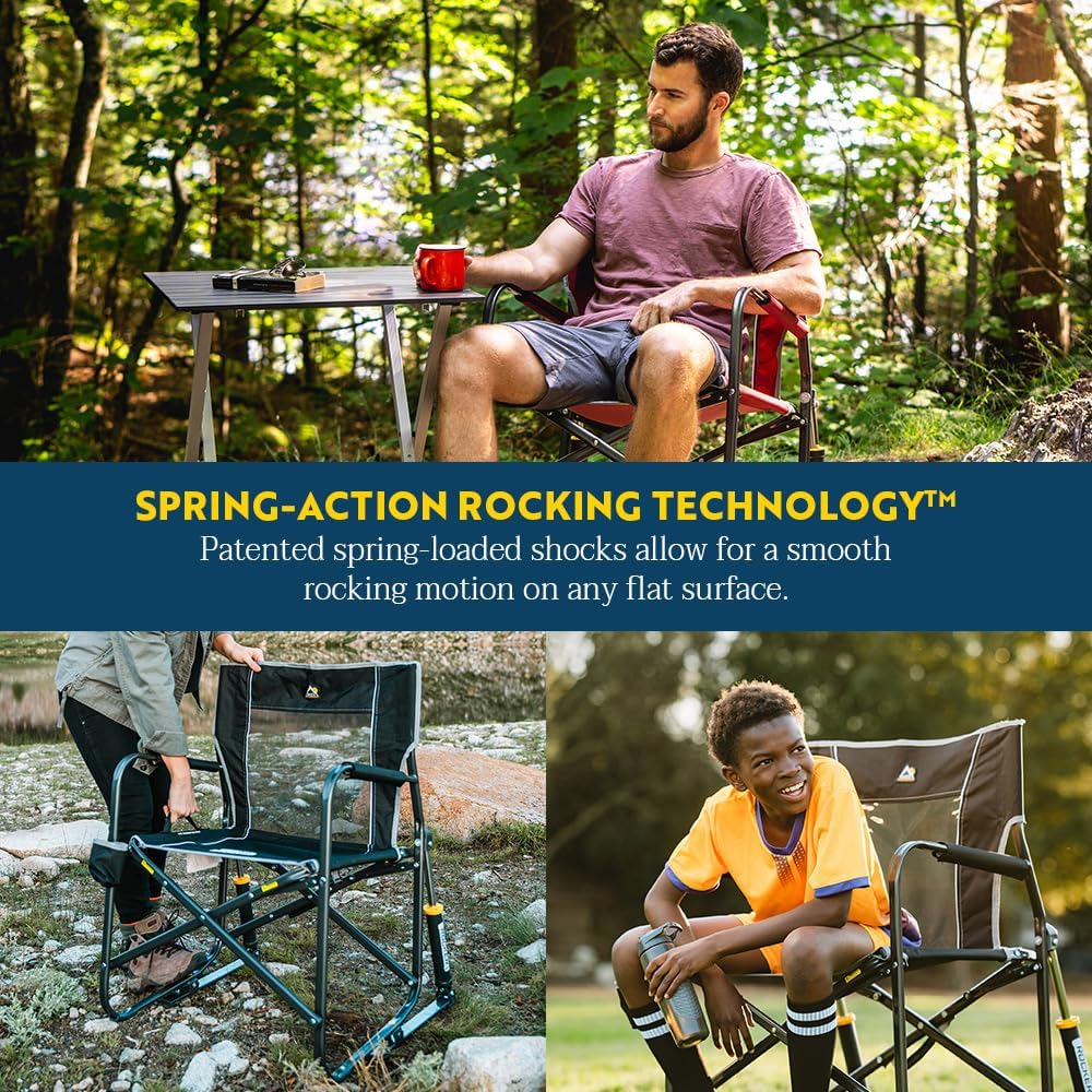 GCI OUTDOOR Freestyle Rocker – Portable Outdoor Rocking Chair with Built-in Beverage Holder for Ultimate Comfort