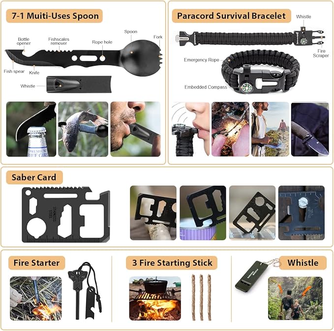 250-Piece Survival Kit with Molle-Compatible Bag & Emergency Tent – Complete First Aid Kit for Outdoor Adventures, Hiking, Hunting, Earthquakes & More – Essential Emergency Gear for Men & Women