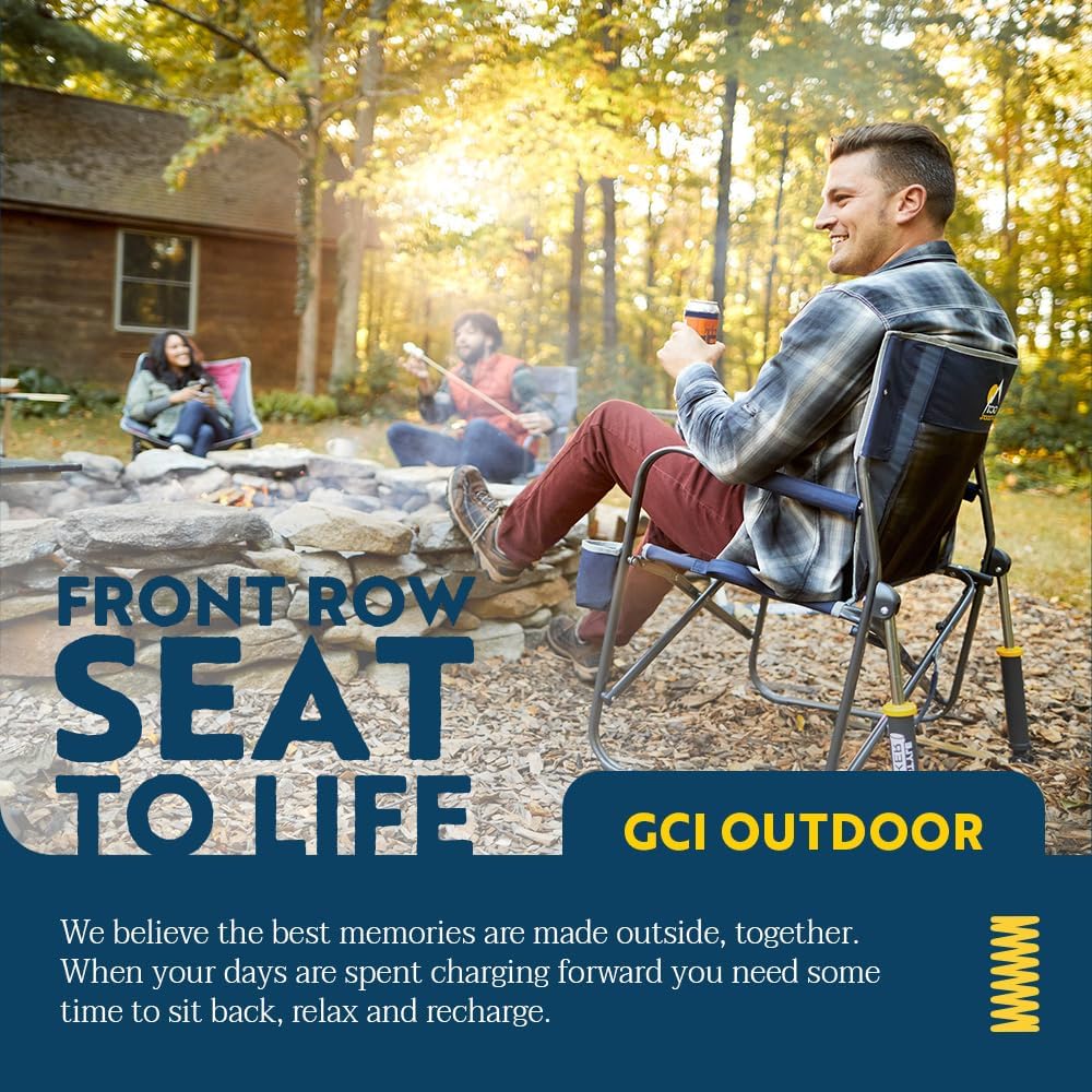 GCI OUTDOOR Freestyle Rocker – Portable Outdoor Rocking Chair with Built-in Beverage Holder for Ultimate Comfort